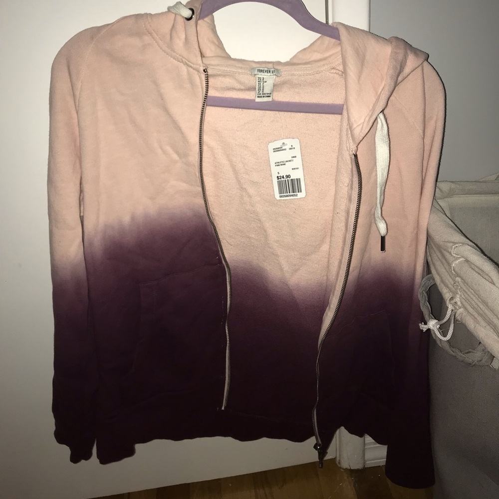 ombré zip up hoodie